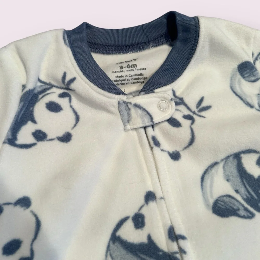 NWT Baby Carter's Cozy Panda Print Sleep Sack Size 3-6 Months
